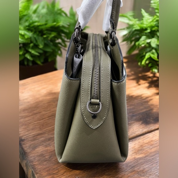 NWT Coach Leather LILLIE Carryall Satchel, Kelp Green $428 - Picture 3 of 10